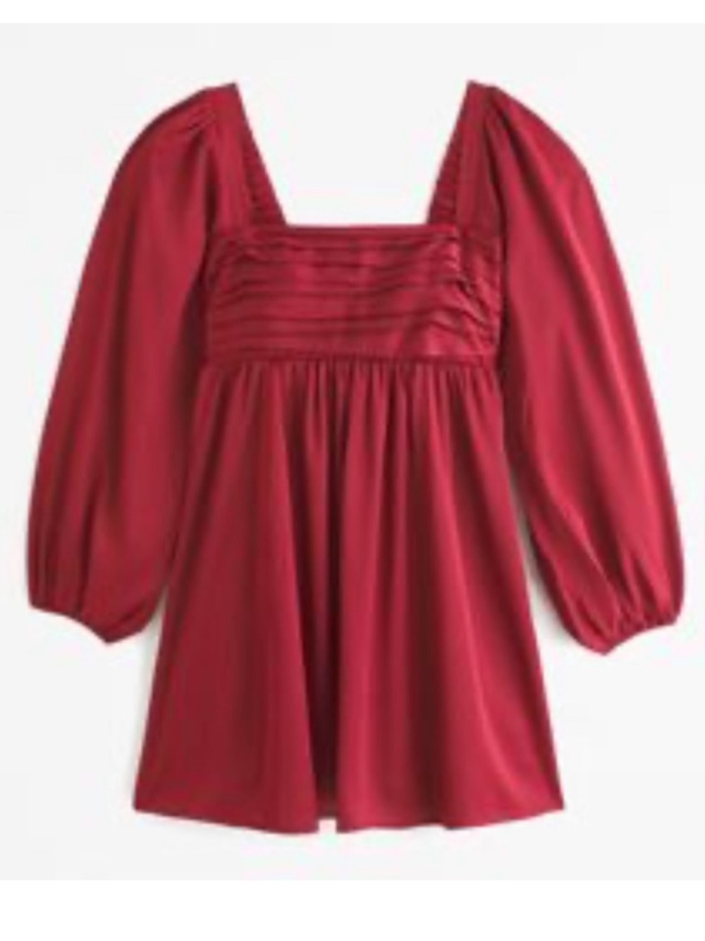 Abercrombie & Fitch Emerson Satin Long Sleeve Mini Dress Red XXL